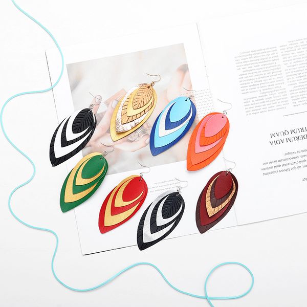 maxi fashion exaggerated multi-layer multi-color stitching earrings leaves earrings feather leather earrings fringed leather earring, Silver
maxi fashion exaggerated multi-layer multi-color stitching earrings leaves earrings feather leather earrings fringed leather earring, Silver