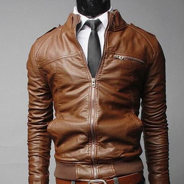 new arrived motorcycle leather men's jackets male slim coats with zipper man outerwear stand jackets jaqueta de couro masculina, Black
new arrived motorcycle leather men's jackets male slim coats with zipper man outerwear stand jackets jaqueta de couro masculina, Black