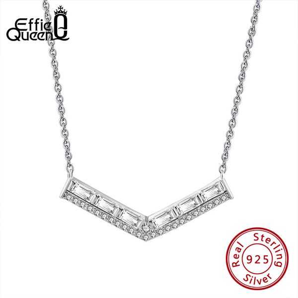 effie queen 100% 925 sterling silver v-shaped necklaces pendant cz zircon elegant women fine jewelry gifts for party tsn209
effie queen 100% 925 sterling silver v-shaped necklaces pendant cz zircon elegant women fine jewelry gifts for party tsn209