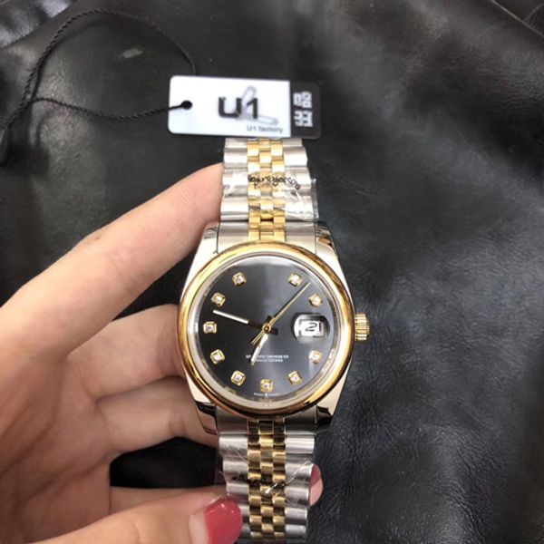 u1 mens women wristwatch 36mm medium size datejust automatic mechanical sapphire glass stainless men watches female high wristwatch, Slivery;brown
u1 mens women wristwatch 36mm medium size datejust automatic mechanical sapphire glass stainless men watches female high wristwatch, Slivery;brown