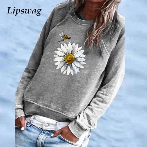 women's blouses & shirts women 2021 autumn o neck daisy print blouse fashion long sleeve elegant pullover plus size streetwear ladies, White
women's blouses & shirts women 2021 autumn o neck daisy print blouse fashion long sleeve elegant pullover plus size streetwear ladies, White