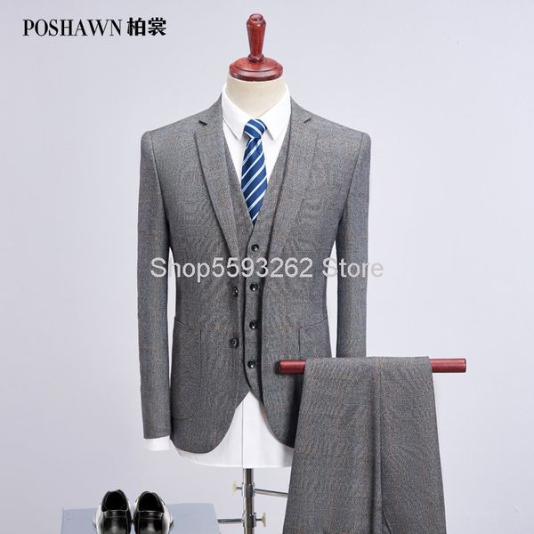men's suits & blazers autumn men suit slim fit business leisure three-piece set, White;black
men's suits & blazers autumn men suit slim fit business leisure three-piece set, White;black