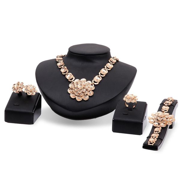 hc dubai gold jewelry set crystal flower necklace set for bride jewelry fashion gifts flower crystal rings earrings f, Silver
hc dubai gold jewelry set crystal flower necklace set for bride jewelry fashion gifts flower crystal rings earrings f, Silver