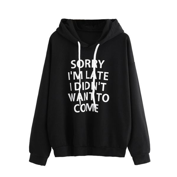 women o-neck hoodie jumper long sleeve letter print sweatshirt pullover #35, Black
women o-neck hoodie jumper long sleeve letter print sweatshirt pullover #35, Black