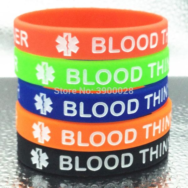 1pcs blood thinner medical alert emergency treatment silicone rubber band wristband bracelet bangle, Golden;silver
1pcs blood thinner medical alert emergency treatment silicone rubber band wristband bracelet bangle, Golden;silver