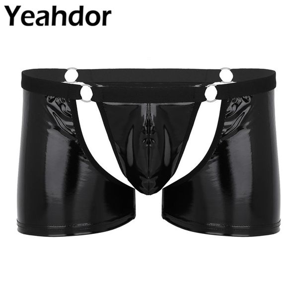 mens sissy lingerie homme wetlook faux leather briefs cut out bulge pouch low rise boxer shorts underwear male gay panties, Black;white
mens sissy lingerie homme wetlook faux leather briefs cut out bulge pouch low rise boxer shorts underwear male gay panties, Black;white