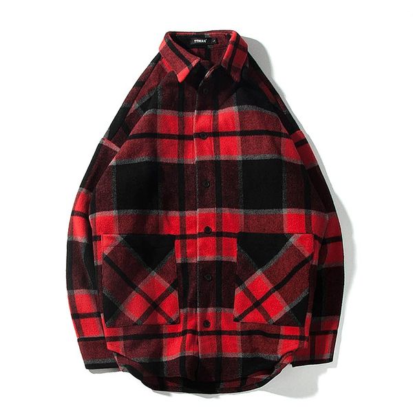 check flannel shirt men long sleeve winter casual korean loose fashion vintage mens shirts plaid oversized male and blouses, White;black
check flannel shirt men long sleeve winter casual korean loose fashion vintage mens shirts plaid oversized male and blouses, White;black