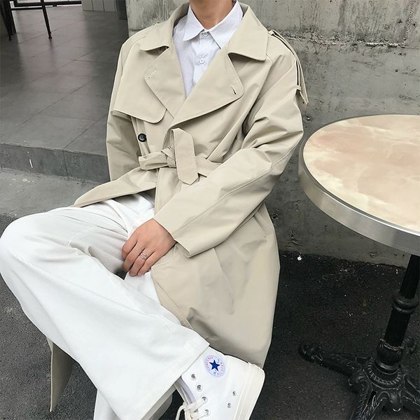 2019 autumn new korean version of the retro loose british solid color men's long sectionhandsome casual windbreaker, Tan;black
2019 autumn new korean version of the retro loose british solid color men's long sectionhandsome casual windbreaker, Tan;black