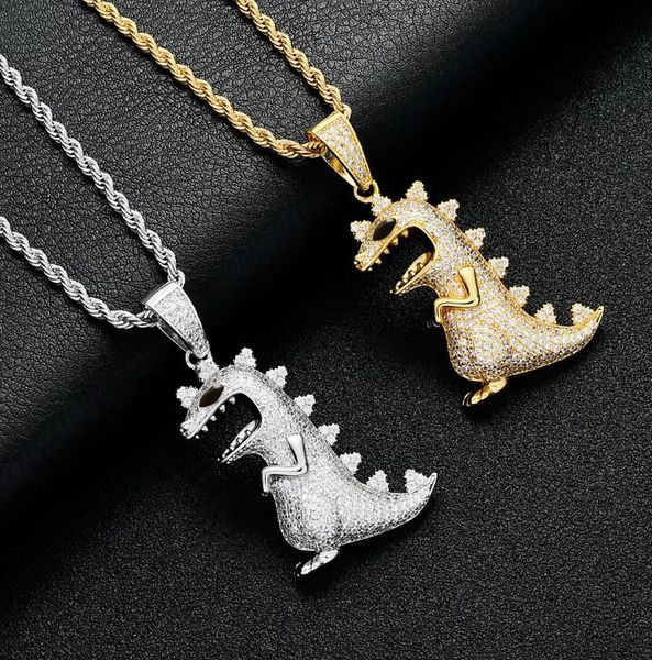 iced out dinosaur pendant necklace with tennis chain bling hip hop gold silver color mens/women charm chain jewelry new
iced out dinosaur pendant necklace with tennis chain bling hip hop gold silver color mens/women charm chain jewelry new