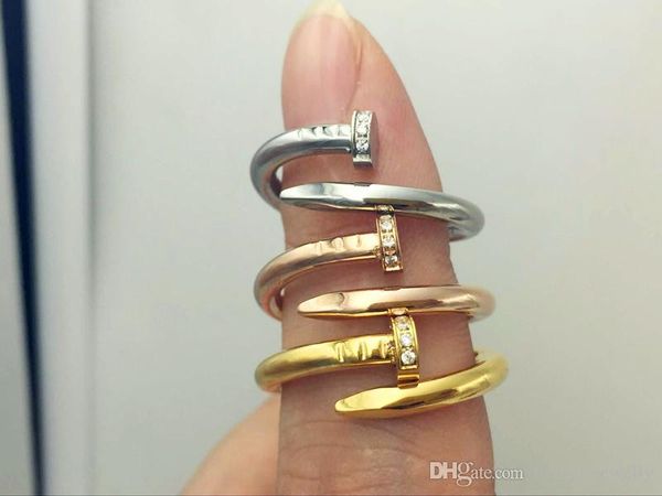 Stainle teel gold ilver ro e gold nail ring with diamond lover band ring for women and men couple ring luxury jewelry
Stainle teel gold ilver ro e gold nail ring with diamond lover band ring for women and men couple ring luxury jewelry