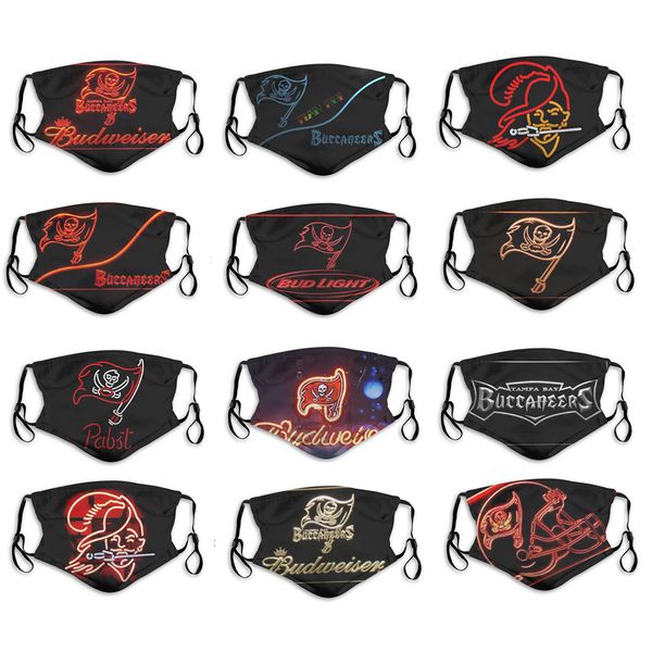 

new designer 5 layer dust mask men and women rugby team buccaneers fashion ice hockey breathable 3d personalized custom face masks