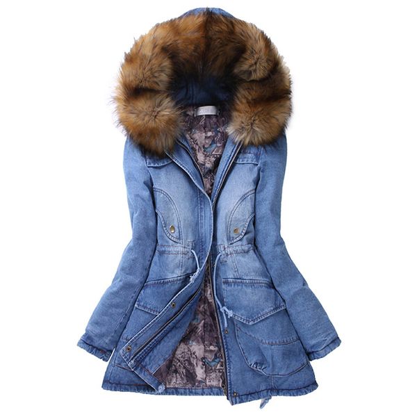 winter warm softshell camping cowboy jacket waterproof women fur collar hooded slim long warm hiking jacket corta vento j15, Blue;black 
winter warm softshell camping cowboy jacket waterproof women fur collar hooded slim long warm hiking jacket corta vento j15, Blue;black