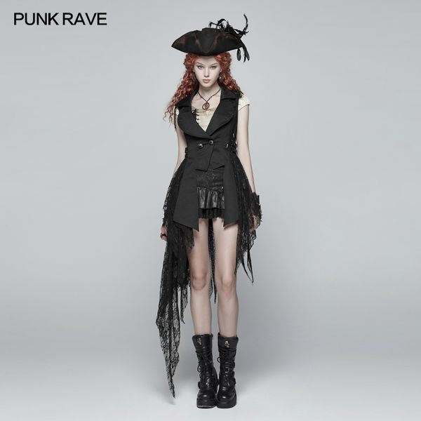 punk rave women jackets and coats gothic punk dark black lace fashion casual slim-fitting asymmetric stage performance costumes, Black;white
punk rave women jackets and coats gothic punk dark black lace fashion casual slim-fitting asymmetric stage performance costumes, Black;white