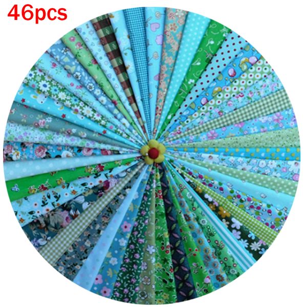 

20x30cm flower series green quilting fabric cotton hand-stitched christmas decoration patchwork handmade materials 46pcs, Black;white