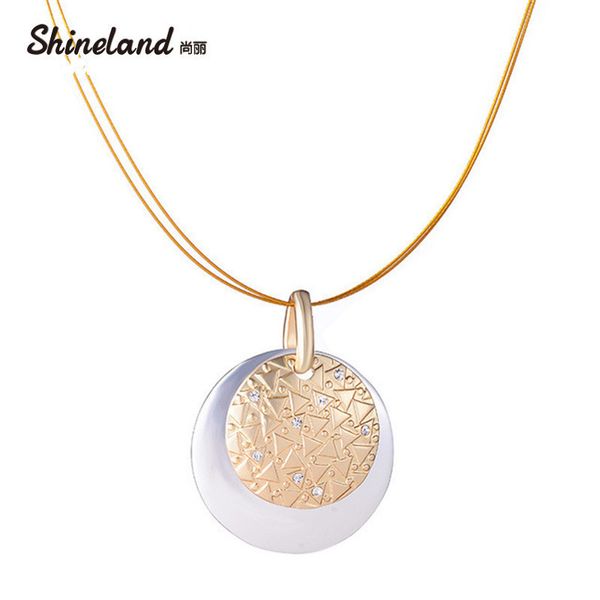 fashion jewelry lady's gold-color silver color crystal round pendant necklace double chain shiny pendant & necklaces for women
fashion jewelry lady's gold-color silver color crystal round pendant necklace double chain shiny pendant & necklaces for women