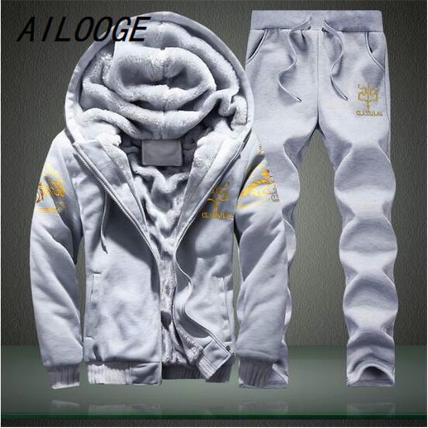 ailooge winter men set fashion brand fleece lined thick tracksuit + pants male spring warm hooded sporting suit mens sportswear, Gray
ailooge winter men set fashion brand fleece lined thick tracksuit + pants male spring warm hooded sporting suit mens sportswear, Gray