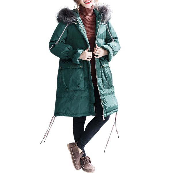 oversized women thicken warm parkas winter jacket hooded fur collar outwear plus size can wear 100kg cotton-padded female, Black
oversized women thicken warm parkas winter jacket hooded fur collar outwear plus size can wear 100kg cotton-padded female, Black
