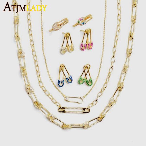 drop shipping gold filled micro pave cz safety pin link chain choker necklace 32+8cm for women girls unique fashion jewelry, Silver
drop shipping gold filled micro pave cz safety pin link chain choker necklace 32+8cm for women girls unique fashion jewelry, Silver