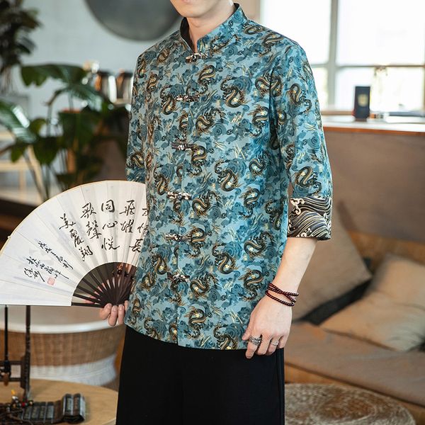 plus asian size l-5xl cotton chinese dragon style shirt for men 2020 spring summer fashion casual clothes, White;black
plus asian size l-5xl cotton chinese dragon style shirt for men 2020 spring summer fashion casual clothes, White;black