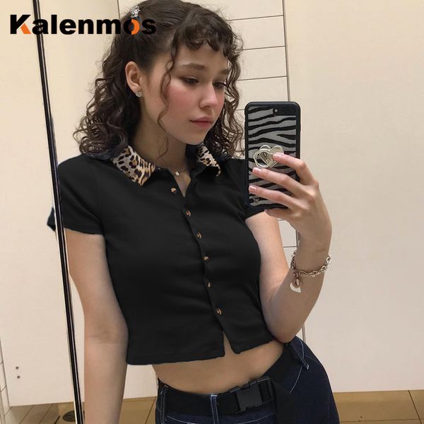 women's t-shirt kalenmos turn-down collar leopard tshirt woman casual korean crop tshirts cotton women basic black harajuku tee shirt s, White
women's t-shirt kalenmos turn-down collar leopard tshirt woman casual korean crop tshirts cotton women basic black harajuku tee shirt s, White