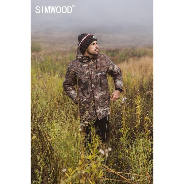 simwood 2019 winter new 90% white duck coats men warm long hooded camouflage jackets multi pocket coat si980624, Black 
simwood 2019 winter new 90% white duck coats men warm long hooded camouflage jackets multi pocket coat si980624, Black