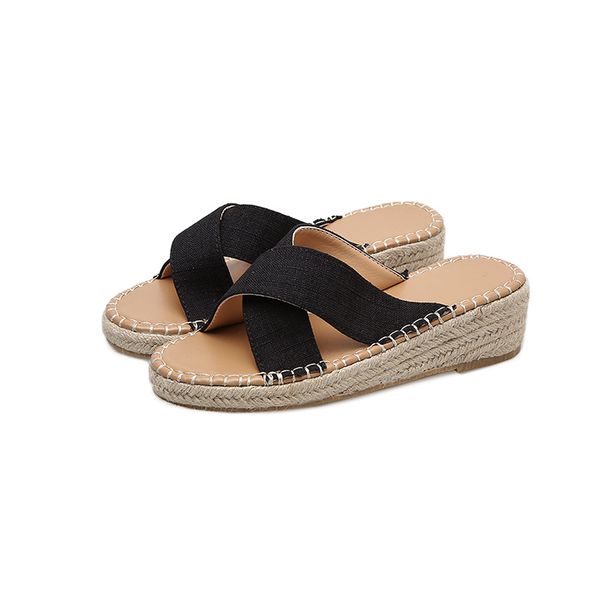 2020 new fashion wedge women slippers platform beach slides flock cross-tied women summer shoes flip flops sandals shoes, Black
2020 new fashion wedge women slippers platform beach slides flock cross-tied women summer shoes flip flops sandals shoes, Black