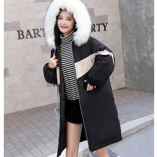 women's down & parkas autumn winter long cotton jacket female korean hooded fashion thicken chaqueta for women warm loose outwear, Black
women's down & parkas autumn winter long cotton jacket female korean hooded fashion thicken chaqueta for women warm loose outwear, Black
