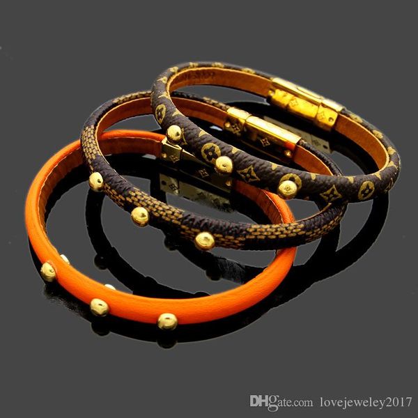 new fashion genuine leather bracelets with three gold round nail design for women luxury flower pattern bracelet fashion jewelry, Golden;silver
new fashion genuine leather bracelets with three gold round nail design for women luxury flower pattern bracelet fashion jewelry, Golden;silver