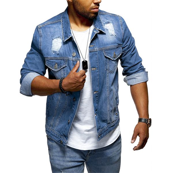 2019 men's long sleeve hole lapel pocket fashion denim jacket retro blouse jaqueta masculino chaqueta hombre a50, Black;brown
2019 men's long sleeve hole lapel pocket fashion denim jacket retro blouse jaqueta masculino chaqueta hombre a50, Black;brown