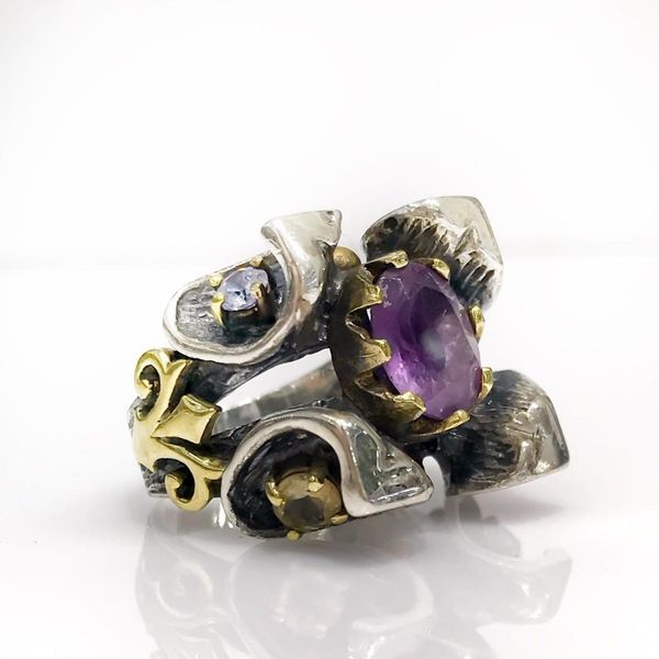natural amethyst stone handmade production authentic silver lady ring, Golden;silver
natural amethyst stone handmade production authentic silver lady ring, Golden;silver