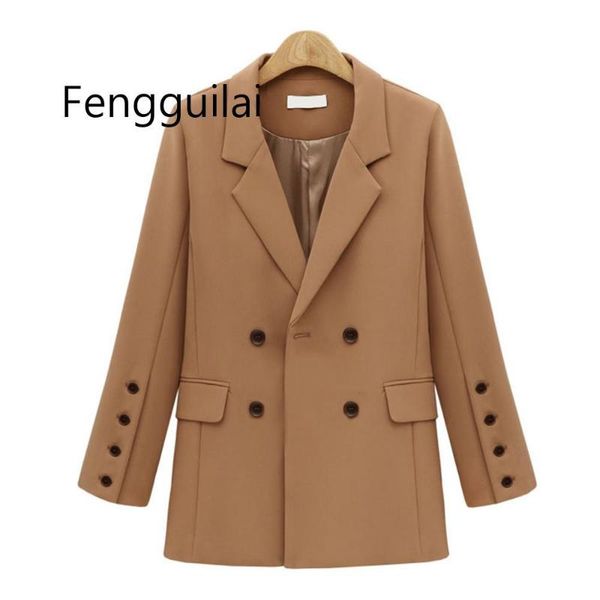 women's suits & blazers women and jackets autumn winter womens blazer casual long sleeve double breasted elegant outerwear black, White;black
women's suits & blazers women and jackets autumn winter womens blazer casual long sleeve double breasted elegant outerwear black, White;black
