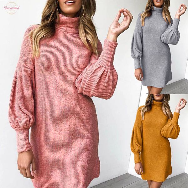 women high neck slim knitted solid mini dresses fashion ladies basic long sleeve winter autumn warm dresses, Black;gray
women high neck slim knitted solid mini dresses fashion ladies basic long sleeve winter autumn warm dresses, Black;gray