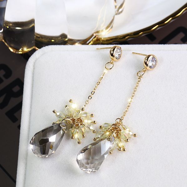 new korean fashion vintage style long tassel crystal earrings for women punk elegant personality drop pearl female ear jewelry, Silver
new korean fashion vintage style long tassel crystal earrings for women punk elegant personality drop pearl female ear jewelry, Silver