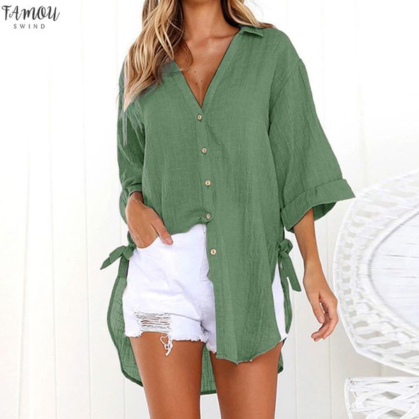 new women blouses autumn loose button long sleeve long dress blouse plus size casual solid cotton tunic blusas, White
new women blouses autumn loose button long sleeve long dress blouse plus size casual solid cotton tunic blusas, White