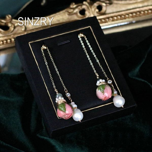 sinzry original creative preserved rose flower tassel long drop earrings personality natural jewelry, Silver
sinzry original creative preserved rose flower tassel long drop earrings personality natural jewelry, Silver