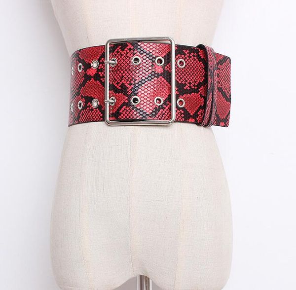 women's runway fashion snake skin print pu leather cummerbunds female dress corsets waistband belts decoration wide belt r1457, Black;brown
women's runway fashion snake skin print pu leather cummerbunds female dress corsets waistband belts decoration wide belt r1457, Black;brown