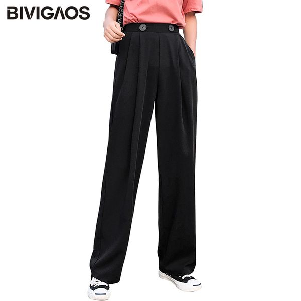 bivigaos summer fashion double button pleated wide leg pants drape high waist drooping loose casual pants tide trousers women, Black;white
bivigaos summer fashion double button pleated wide leg pants drape high waist drooping loose casual pants tide trousers women, Black;white