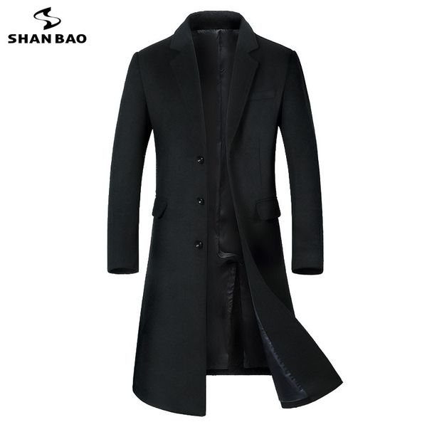 shanbao winter thick warm men's wool coat high quality business casual long single-breasted slim wool jacket, Black
shanbao winter thick warm men's wool coat high quality business casual long single-breasted slim wool jacket, Black