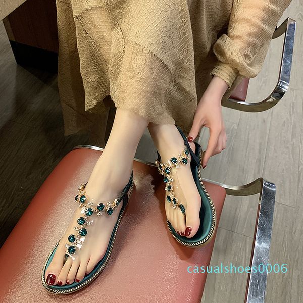 woman bohemia sandals female rhinestone flats ladies flip flops women elastic band fashion shoes women's beach summer footwear c06, Black
woman bohemia sandals female rhinestone flats ladies flip flops women elastic band fashion shoes women's beach summer footwear c06, Black