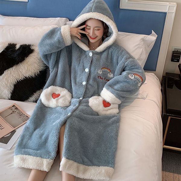 autumn and winter pajamas woman thick flannel long loose nightdress sweet and cute star pajamas student temperament comfort, Black;red
autumn and winter pajamas woman thick flannel long loose nightdress sweet and cute star pajamas student temperament comfort, Black;red