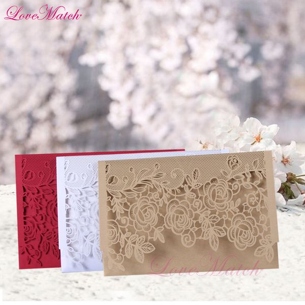 50pcs laser cut cover lace flower invitation card delicate wedding favor greeting card for guest party decoration marriage
50pcs laser cut cover lace flower invitation card delicate wedding favor greeting card for guest party decoration marriage