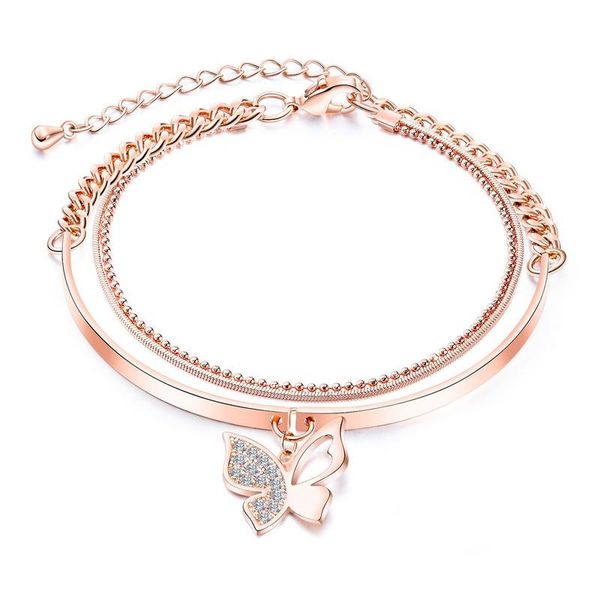 new fashion ins luxury designer glittering diamond lovely cute butterfly charms dual layer link chain bracelet for woman gold plated copper, Black
new fashion ins luxury designer glittering diamond lovely cute butterfly charms dual layer link chain bracelet for woman gold plated copper, Black