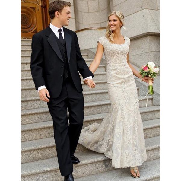 modest country style mermaid wedding dresses cap sleeves scoop neck floor length applique wedding dress bridal gowns vestidos de noiva, White
modest country style mermaid wedding dresses cap sleeves scoop neck floor length applique wedding dress bridal gowns vestidos de noiva, White