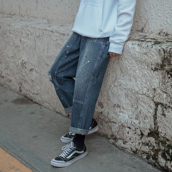 autumn new jeans men fashion washed holes casual denim trousers man streetwear wild hip hop loose straight tooling jeans -2xl, Blue
autumn new jeans men fashion washed holes casual denim trousers man streetwear wild hip hop loose straight tooling jeans -2xl, Blue