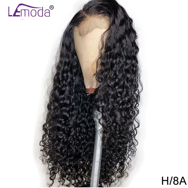 

water wave wig human hair 4x4 glueless lace closure human hair wig pre plucked lemoda malaysian 150% remy closure wigs, Black;brown
