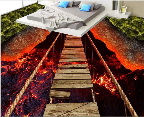 3d pvc flooring custom p self-adhesive wall paper floor thrilling rope bridge volcanic lava 3d wall murals wallpaper for living room
3d pvc flooring custom p self-adhesive wall paper floor thrilling rope bridge volcanic lava 3d wall murals wallpaper for living room