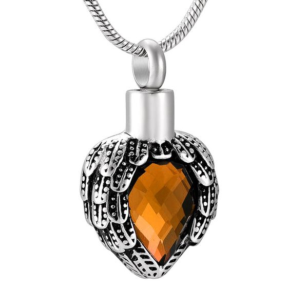 engravable wing heart birthstone crystal stainless steel cremation urn necklace ashes jewelry beautiful memorial pendant(snake chain), Silver
engravable wing heart birthstone crystal stainless steel cremation urn necklace ashes jewelry beautiful memorial pendant(snake chain), Silver