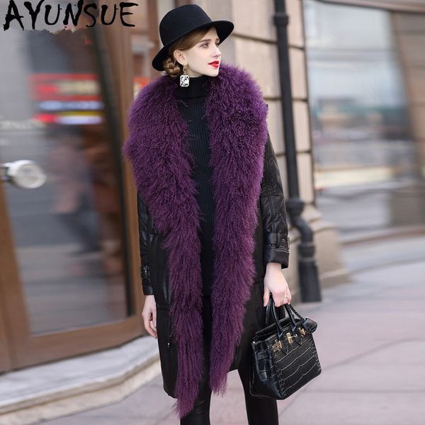 ayunsue real leather jacket wool fur collar down jacket 2019 winter women genuine sheepskin coat female long jackets my, Black
ayunsue real leather jacket wool fur collar down jacket 2019 winter women genuine sheepskin coat female long jackets my, Black