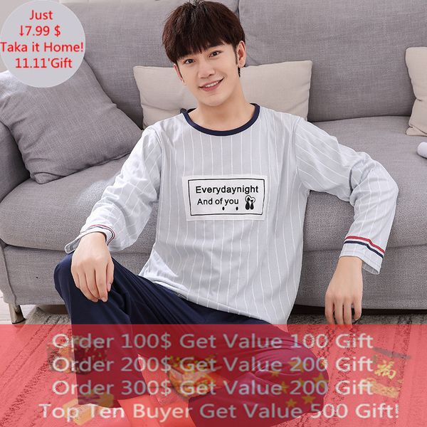 autumn wintetr long-sleeved men's cotton pajamas letter striped cartoon pajama sets casual men pyjamas plus size l-4xl pijama, Black;brown
autumn wintetr long-sleeved men's cotton pajamas letter striped cartoon pajama sets casual men pyjamas plus size l-4xl pijama, Black;brown