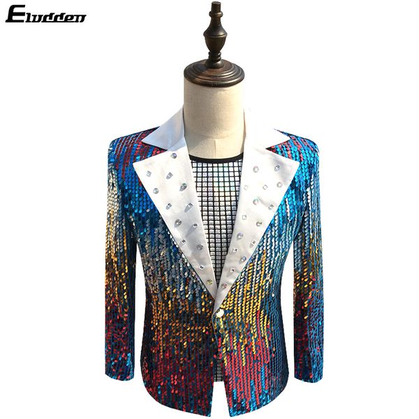 men's slim fit suit jacket casual one button shiny sequin party wedding blazer, White;black
men's slim fit suit jacket casual one button shiny sequin party wedding blazer, White;black